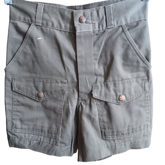 24" Vintage 70's Boy Scouts Of America Green Uniform Shorts Snap Pockets USA - Picture 1 of 10